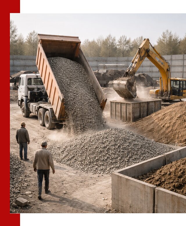 Доставка нерудных материалов с погрузкой и разгрузкой в Батайске