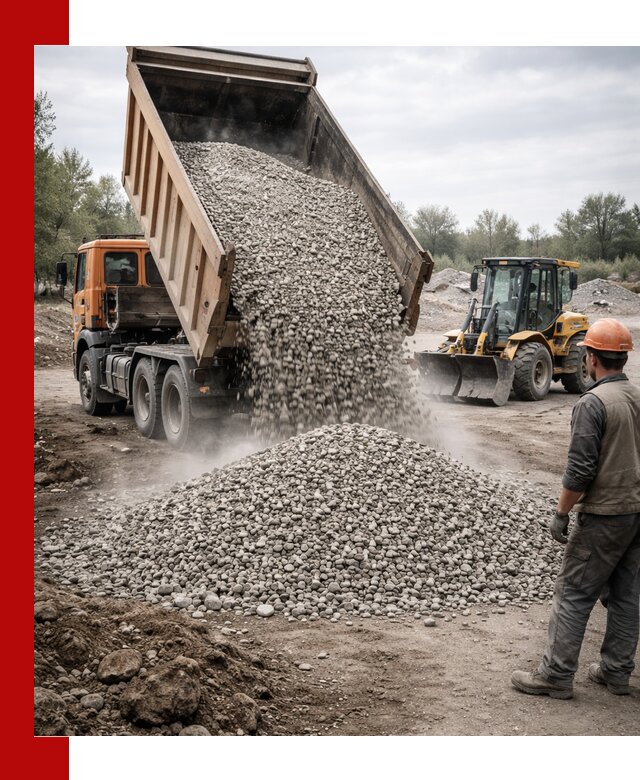 Доставка щебня в Батайске крупными и мелкими фракциями