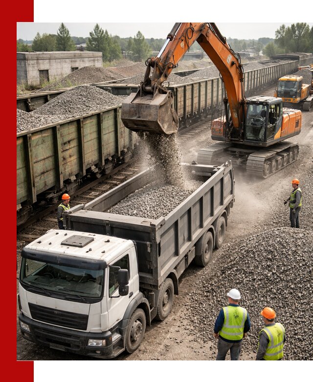 Железнодорожный щебень фракция 25–60 для поставок в Батайске