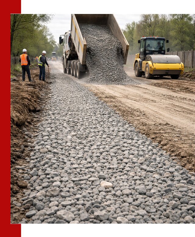 Доставка щебня для отсыпки дорог в Батайске высокого качества