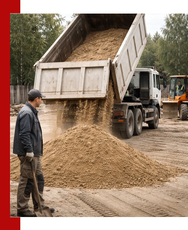 Доставка и продажа песка с разгрузкой в Батайске