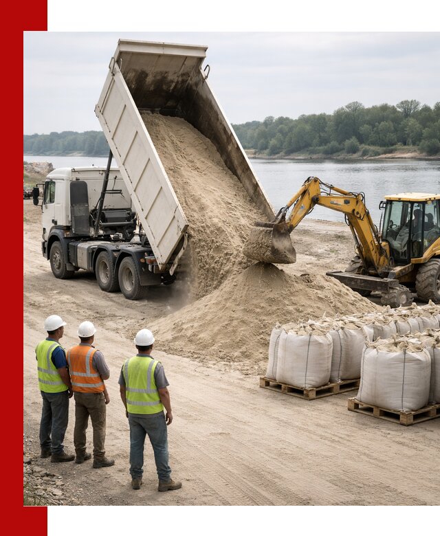 Доставка речного песка в Батайске самосвалами и погрузкой