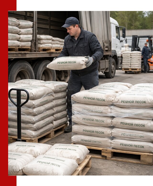Речной песок в мешках с доставкой в Батайске