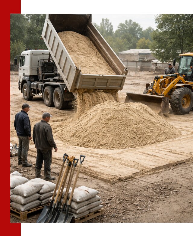 Доставка мытого песка в Батайске с самосвалами по выгодной цене