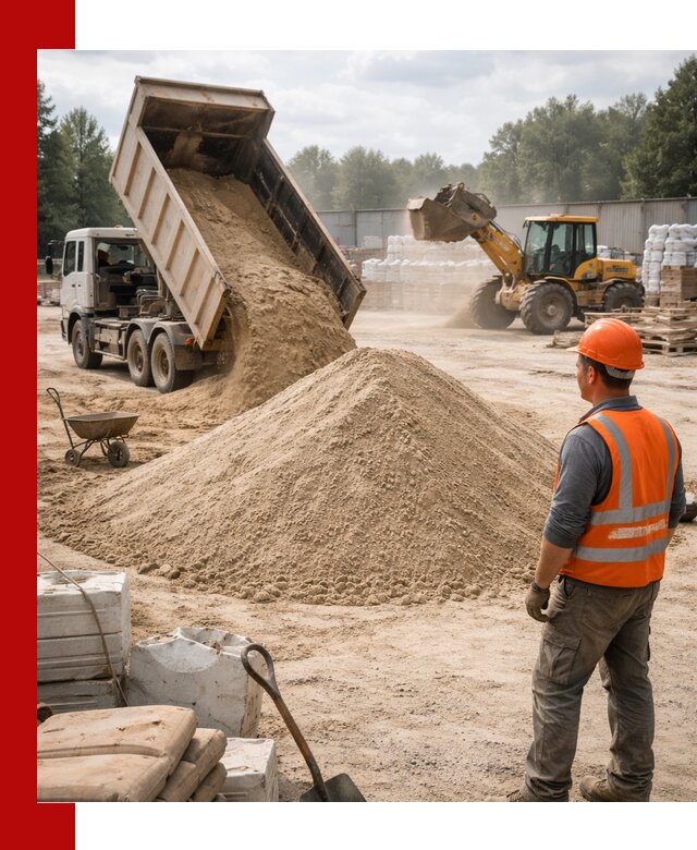 Доставка строительного песка с самосвалом в Батайске