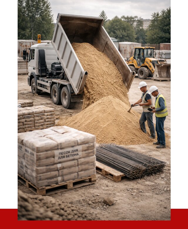 Песок для бетона в Батайске от 2530 р. с доставкой, ПРОНЕРУДБтс