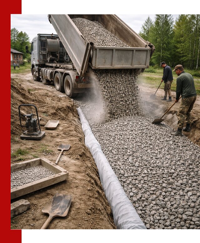 Гравий для дренажа с доставкой в Батайске качественный и недорогой