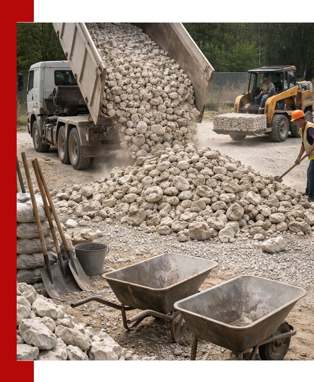 Доставка и продажа бутового известнякового камня в Батайске