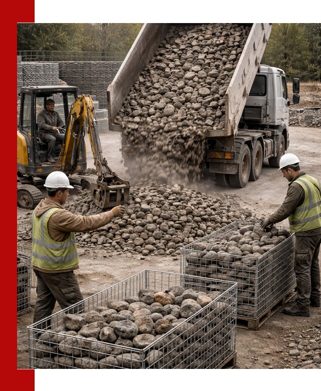 Камень для габионов фракция 100–201 в Батайске