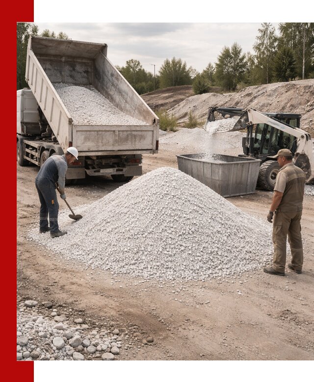 Доставка и продажа белой мраморной крошки в Батайске