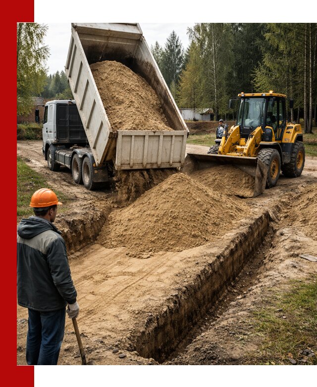 Доставка песчаного грунта в Батайске для строительных работ