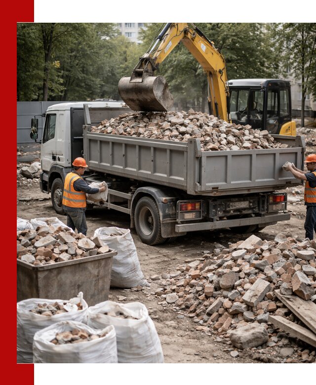 Вывоз строительного мусора в Батайске с самосвалами и контейнерами